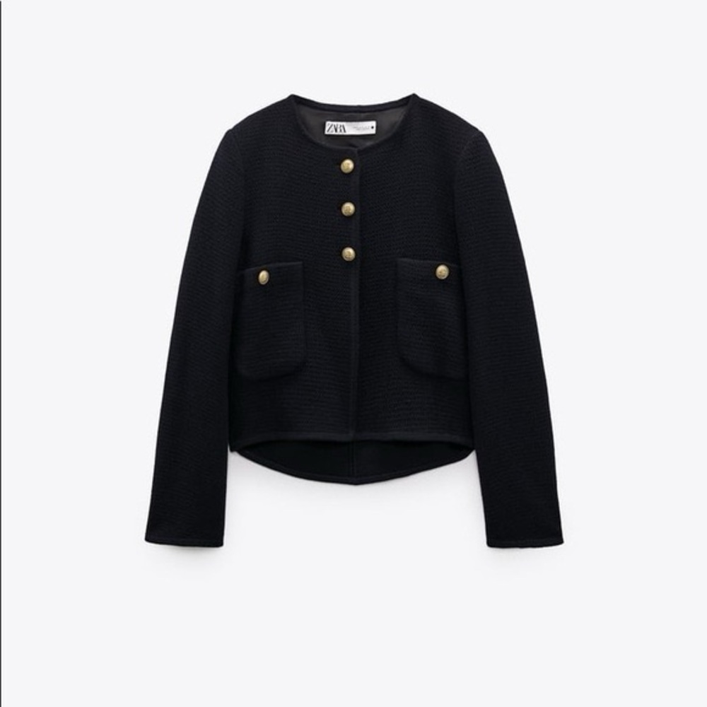 Zara Black Jacket with Gold Accents